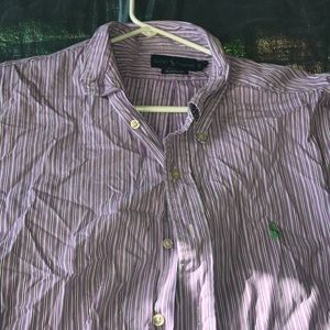 Ralph Lauren Classic Fit Purple Striped Button Down Shirt 17x34/35